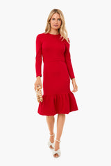 Red Long Sleeve Lena Dress