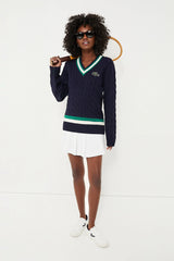 Marine Classic Cable Knit Tennis Sweater