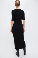 Black Tencel and Cashmere Geneva Dress
