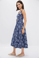 Floral Navy Mackenzie Denim Twill Dress