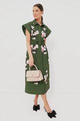 Olive and Pressed Powder Floral Chloe Dress