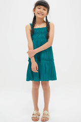 Green Nomi Solid Sleeveless Dress
