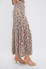 Multi Wylie Flared Knit Skirt