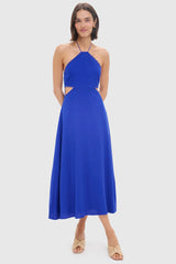 Royal Blue Beaded Azure Midi Dress