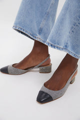 Multi Black Cecile Sling Back Heels