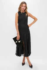 Black Mixed-Media Coco Maxi Dress