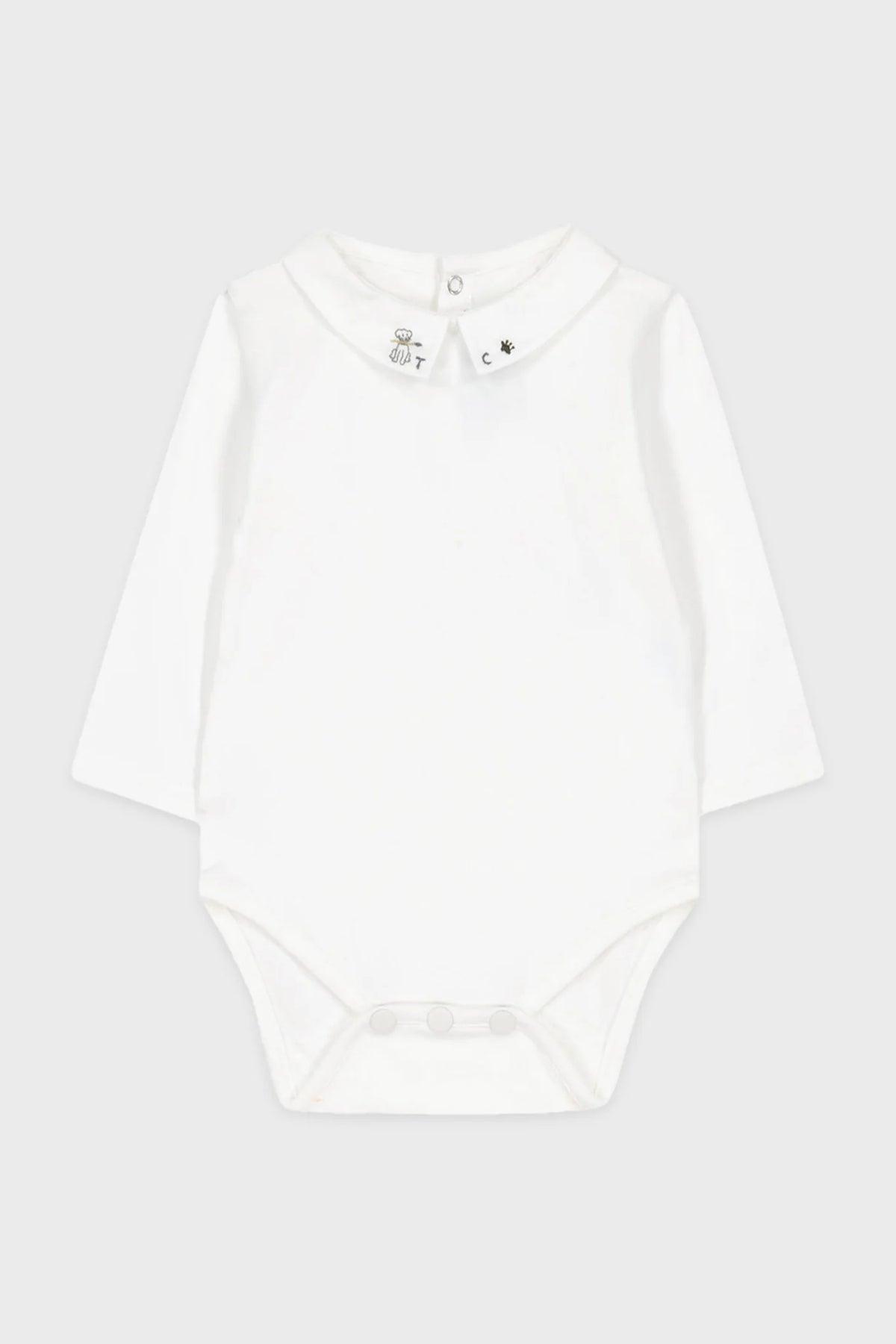 Embroidered White Bodysuit