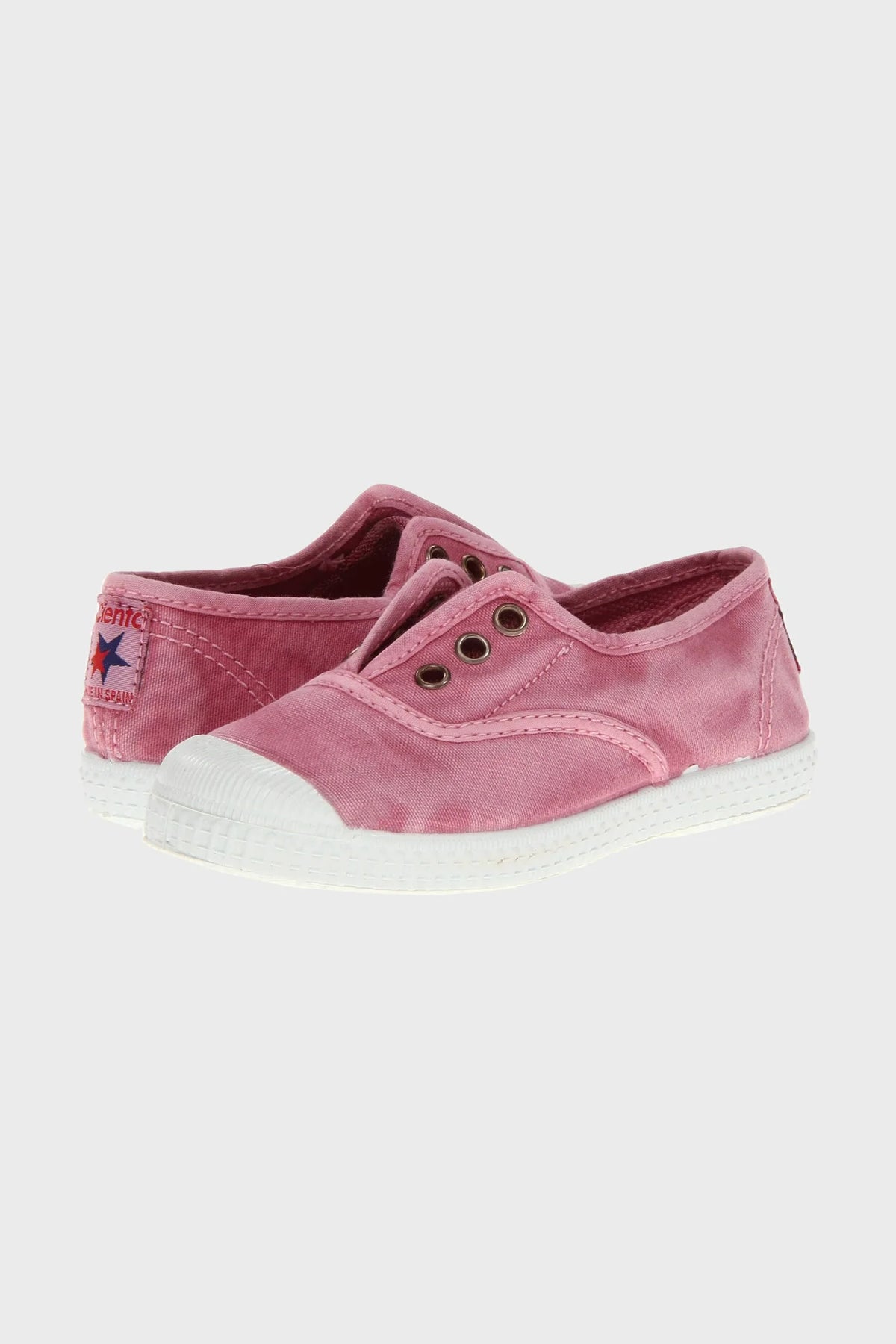 Washed Pink Canvas Laceless Sneaker