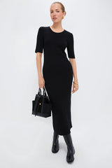 Black Tencel and Cashmere Geneva Dress