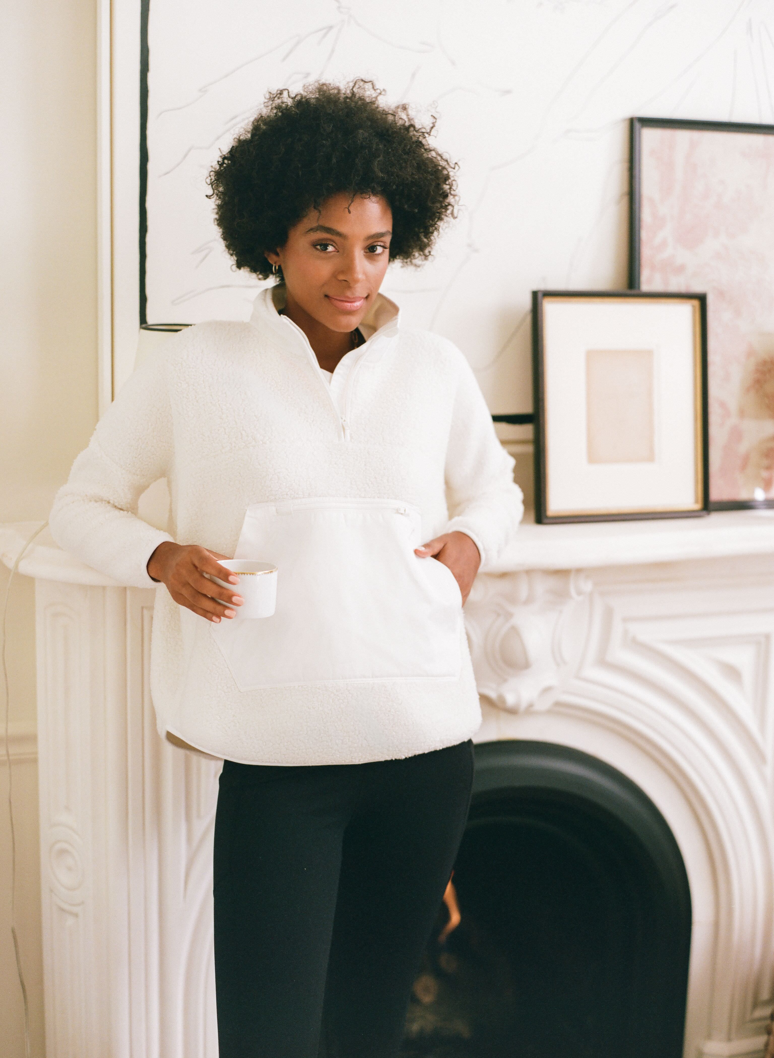 White Fleece Cady Quarter Zip