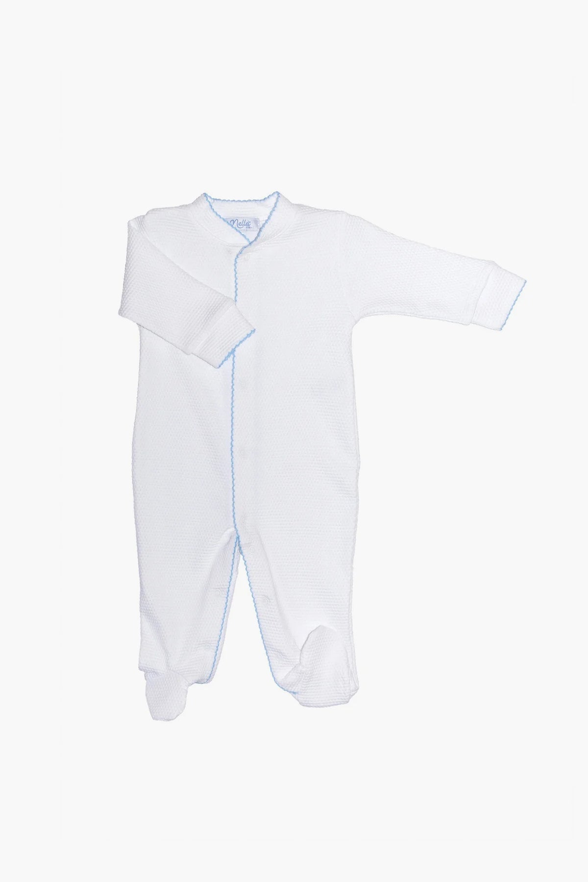 White and Blue Bubble Baby Footie