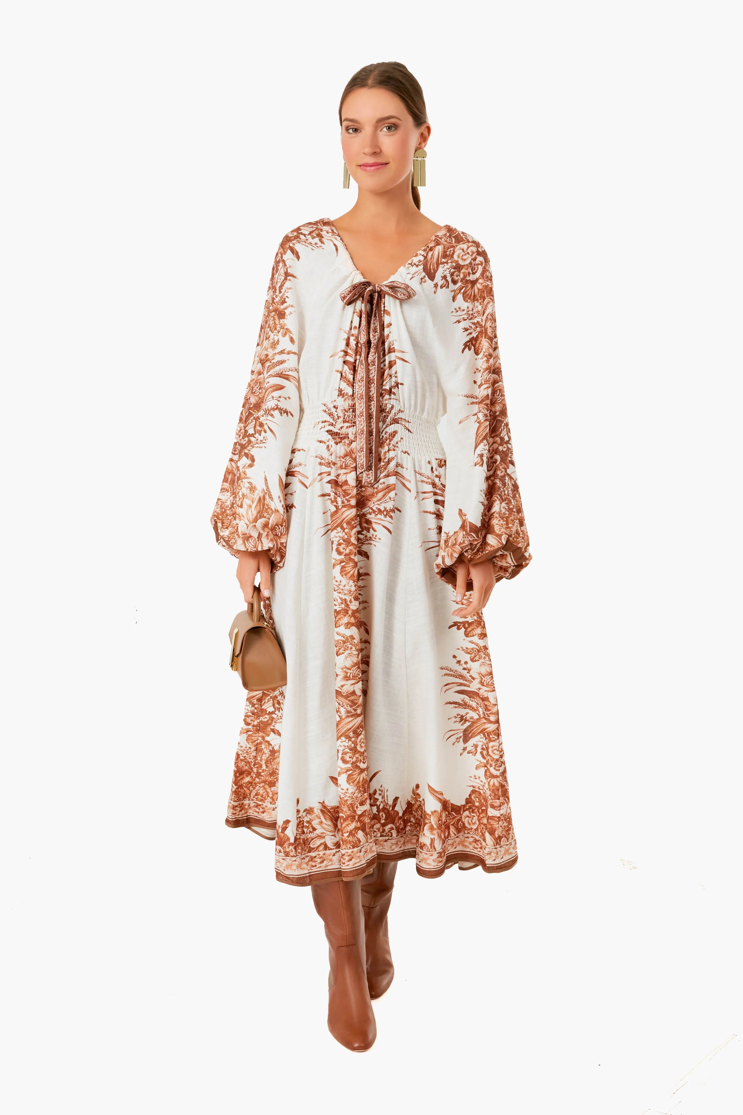 Khaki Floral Cryssa Dress