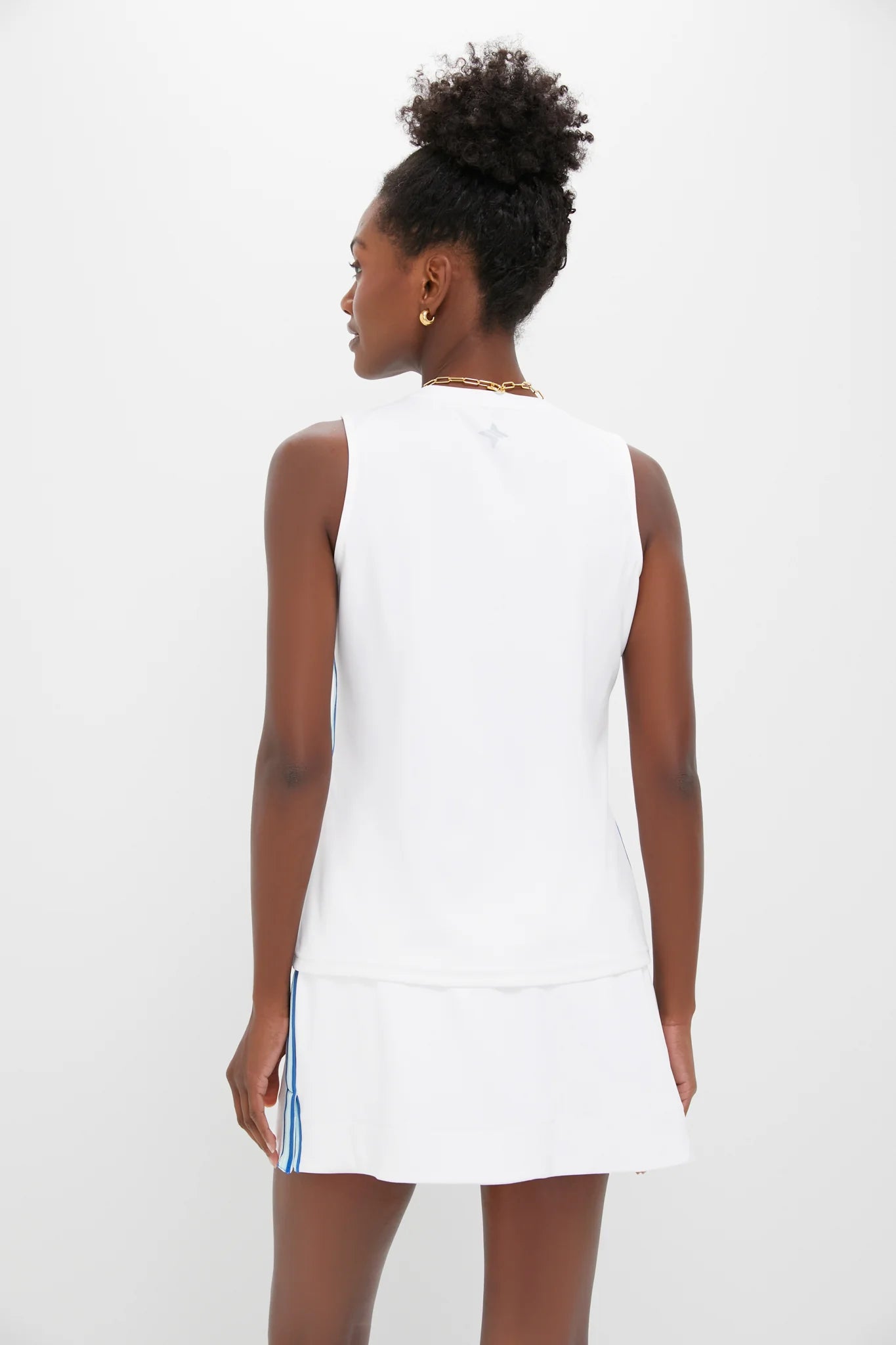 White Pique Meyer V Neck