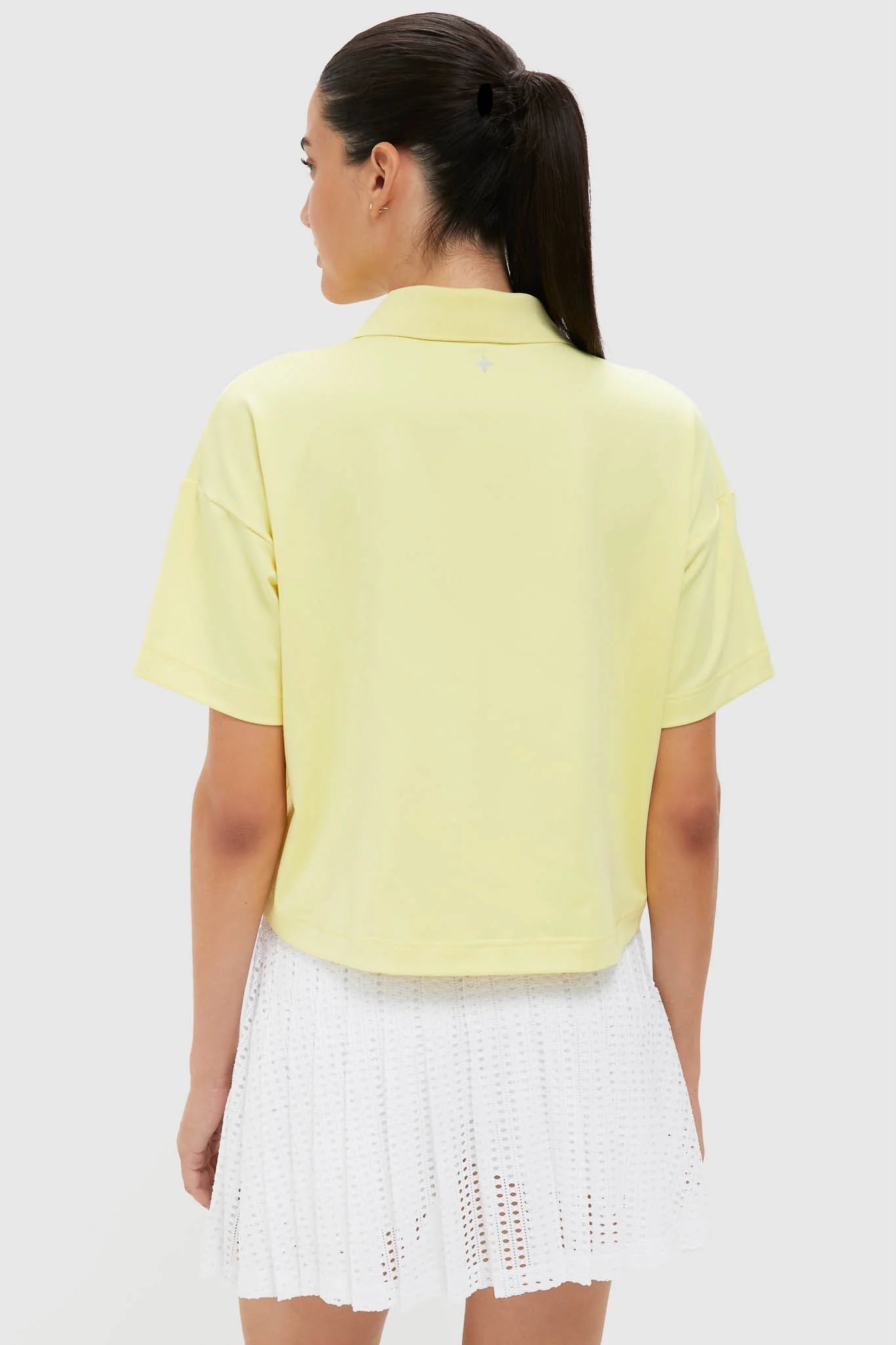 Lemongrass Cropped Performance Jersey Caroline Polo