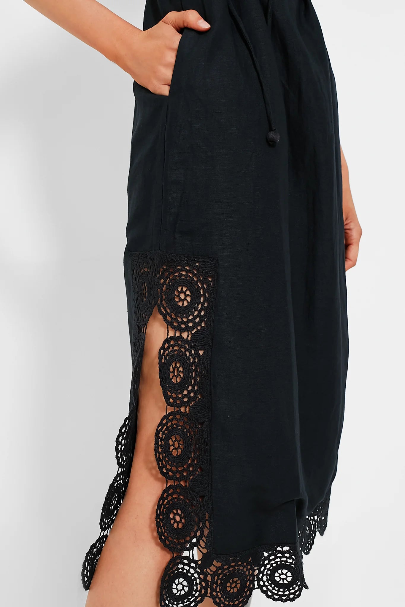 Black Rosina Embroidery Slip Dress