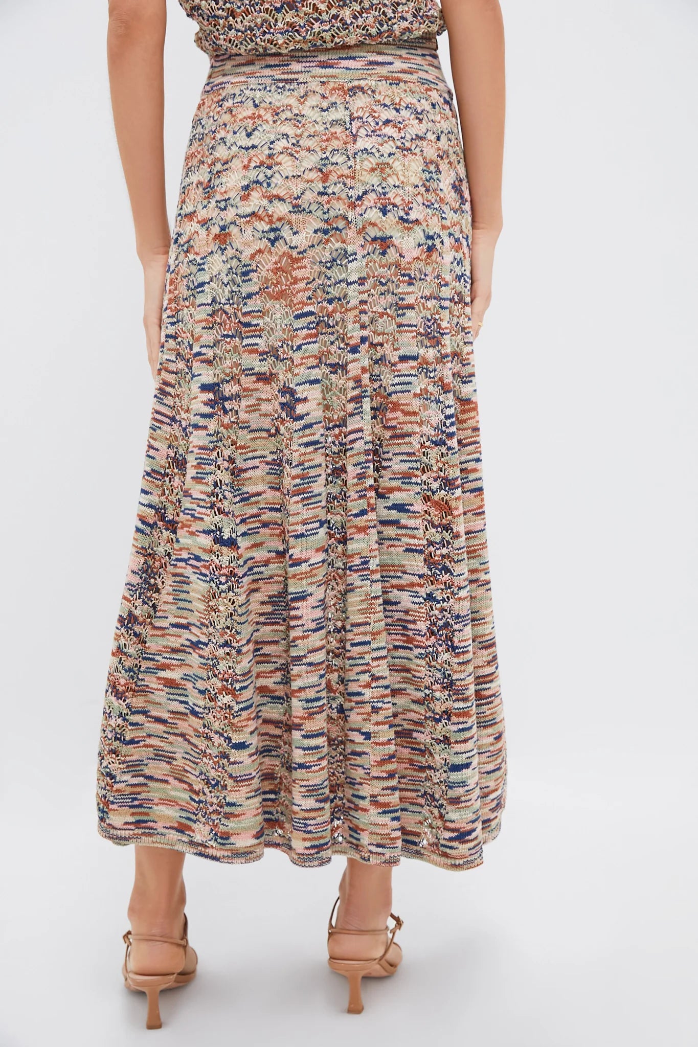 Multi Wylie Flared Knit Skirt