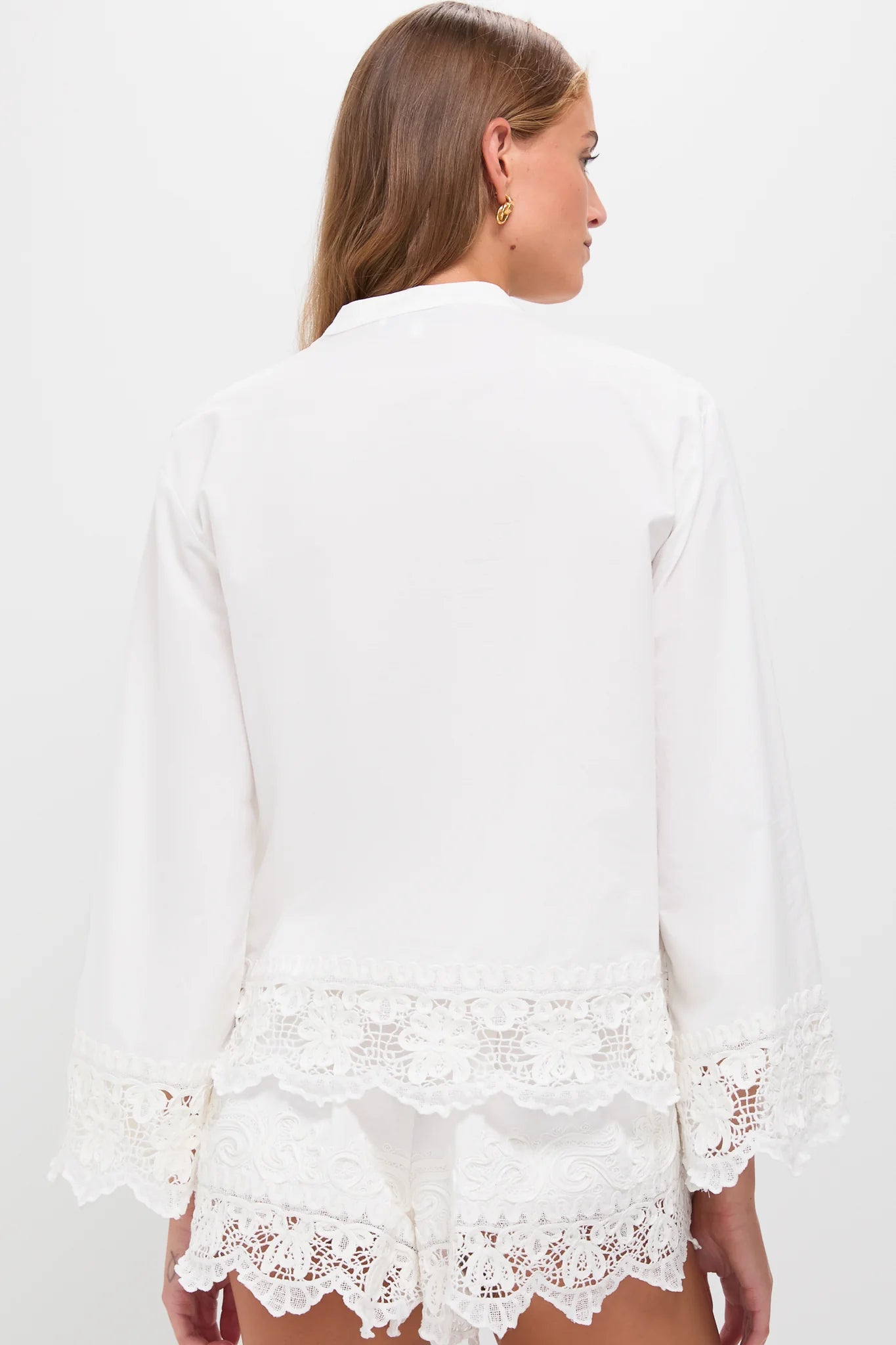 White Iyla Soutache Long Sleeve Blouse