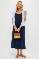 Navy Mixed Media Juliette Dress