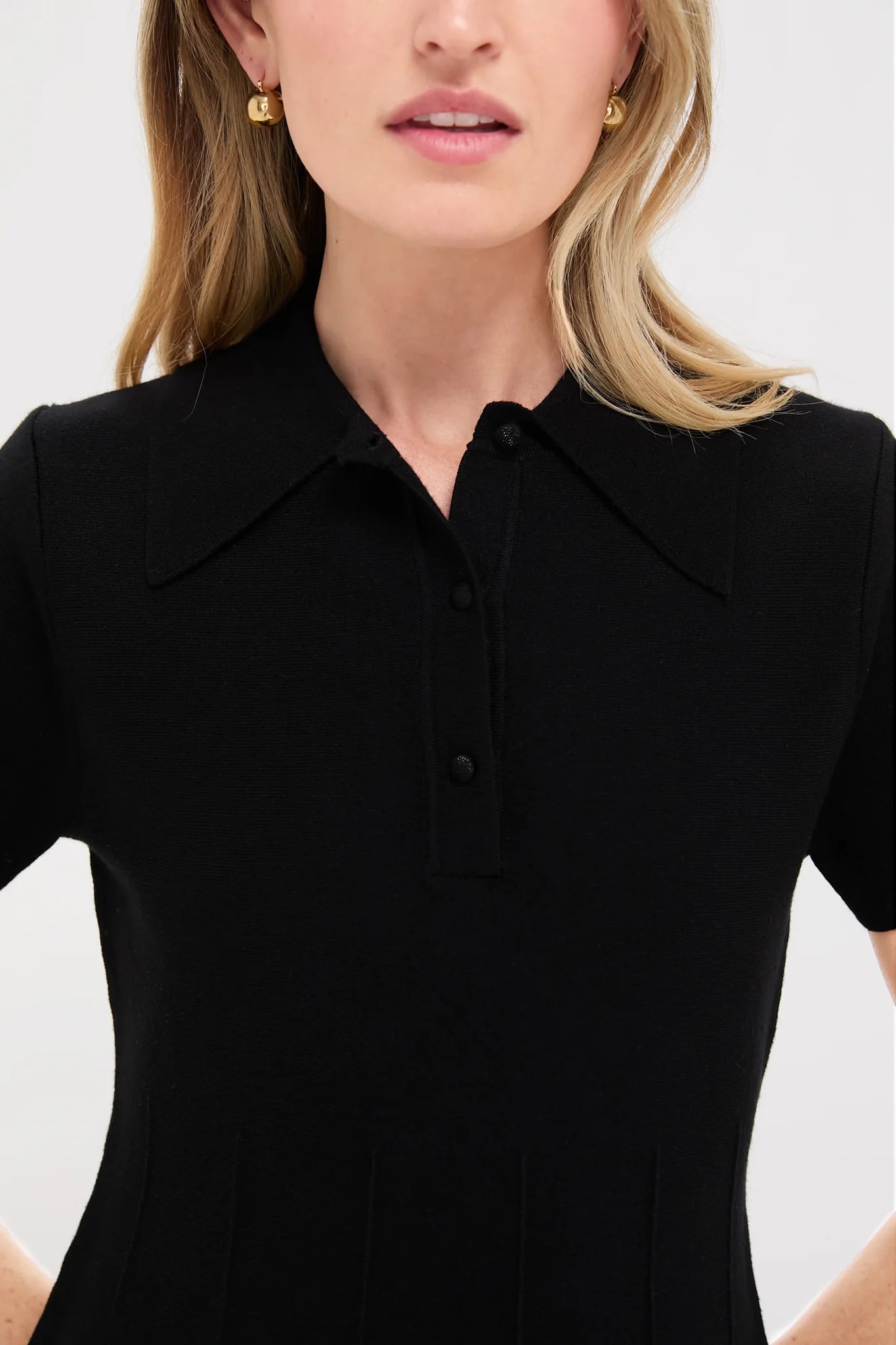 Black Knit Renata Polo Dress