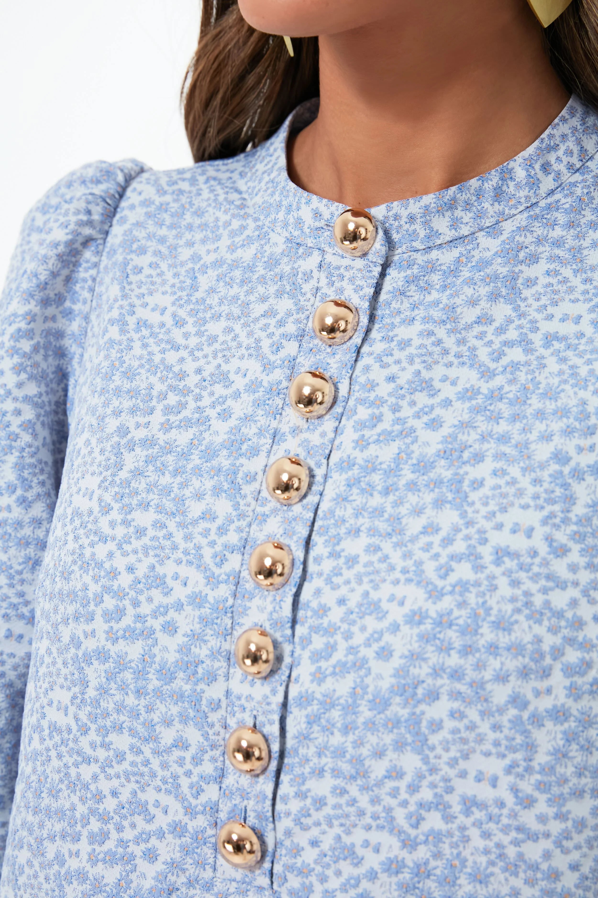 Blue Jacquard Samantha Mini Dress