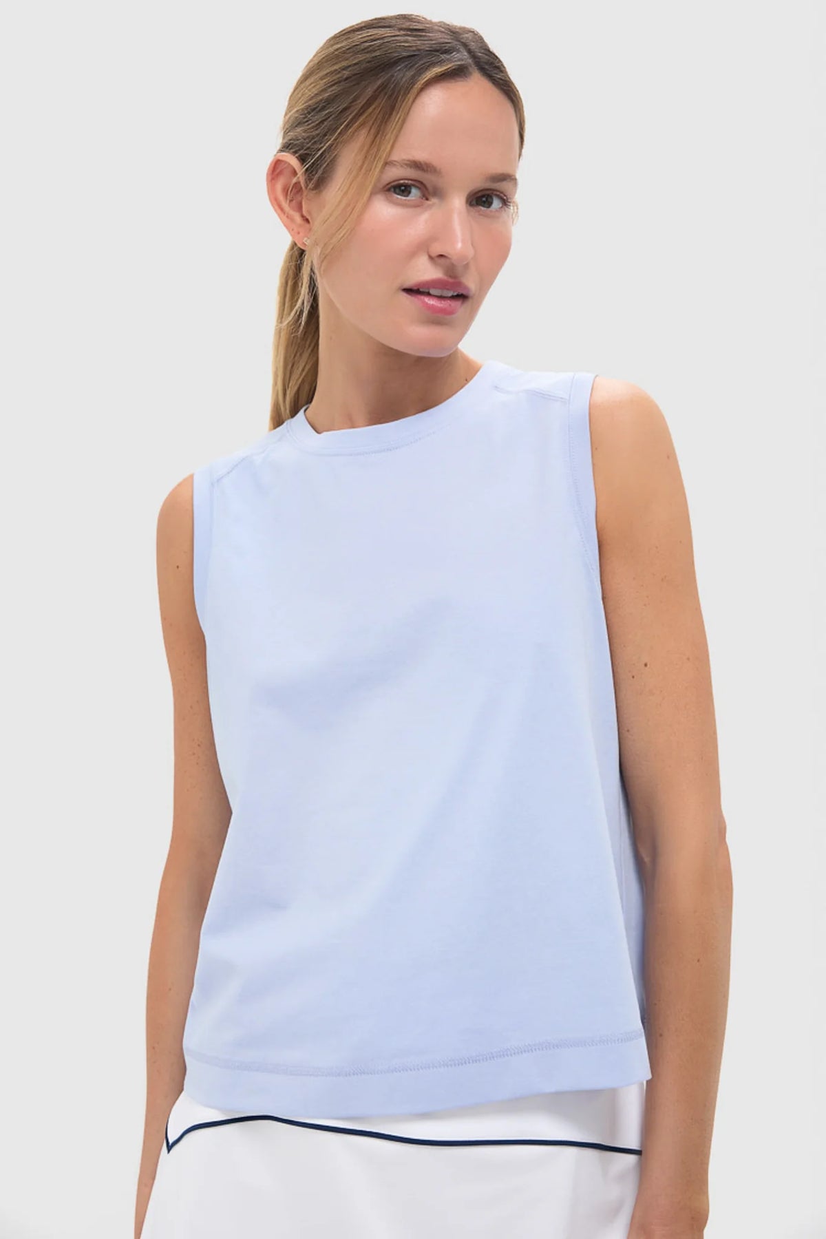 Light Blue Performance Cotton Sasha Tank
