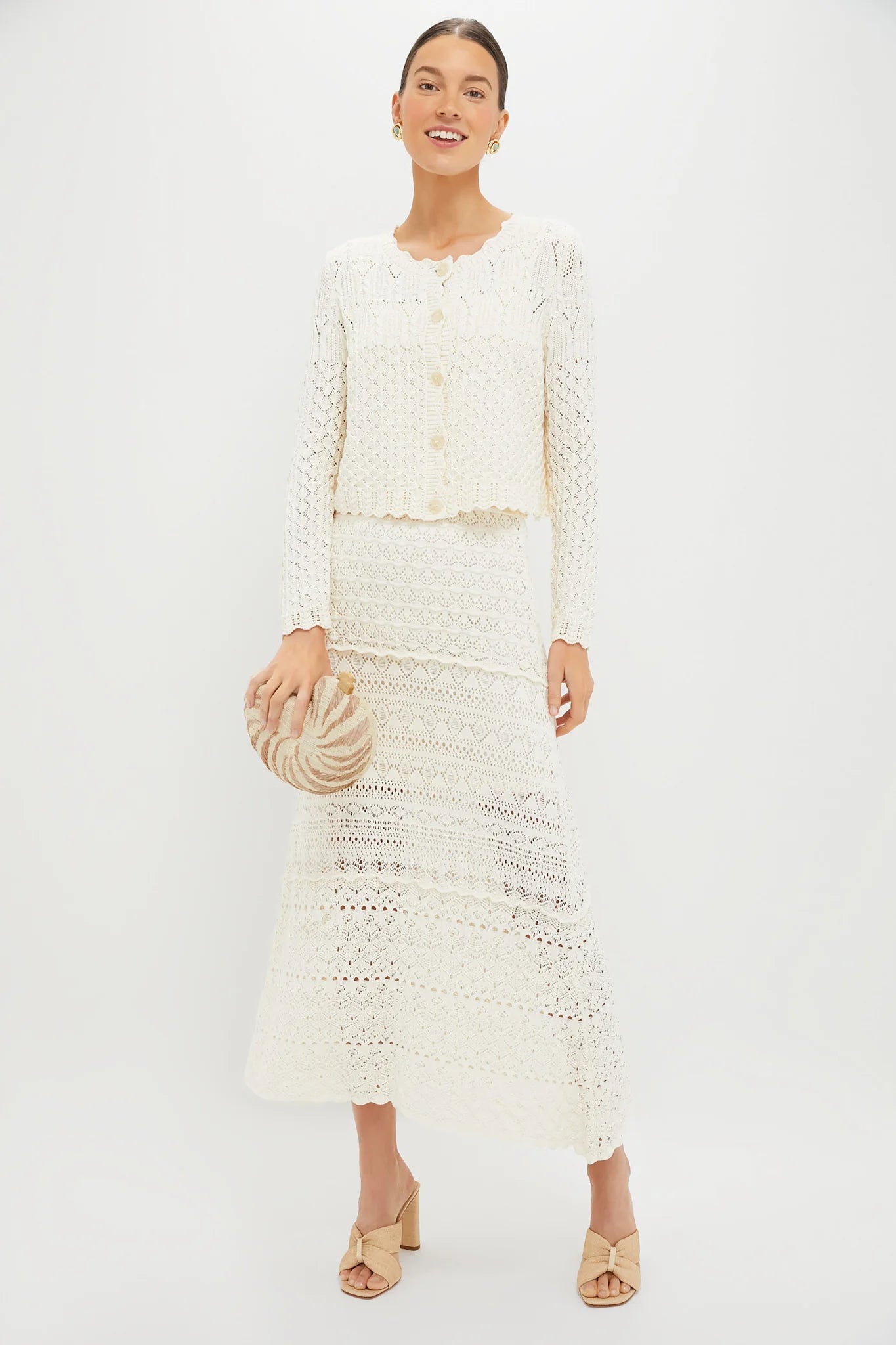 Ecru Crochet Cardigan