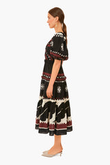 Black Liora Puff Sleeve Cut Out Dress