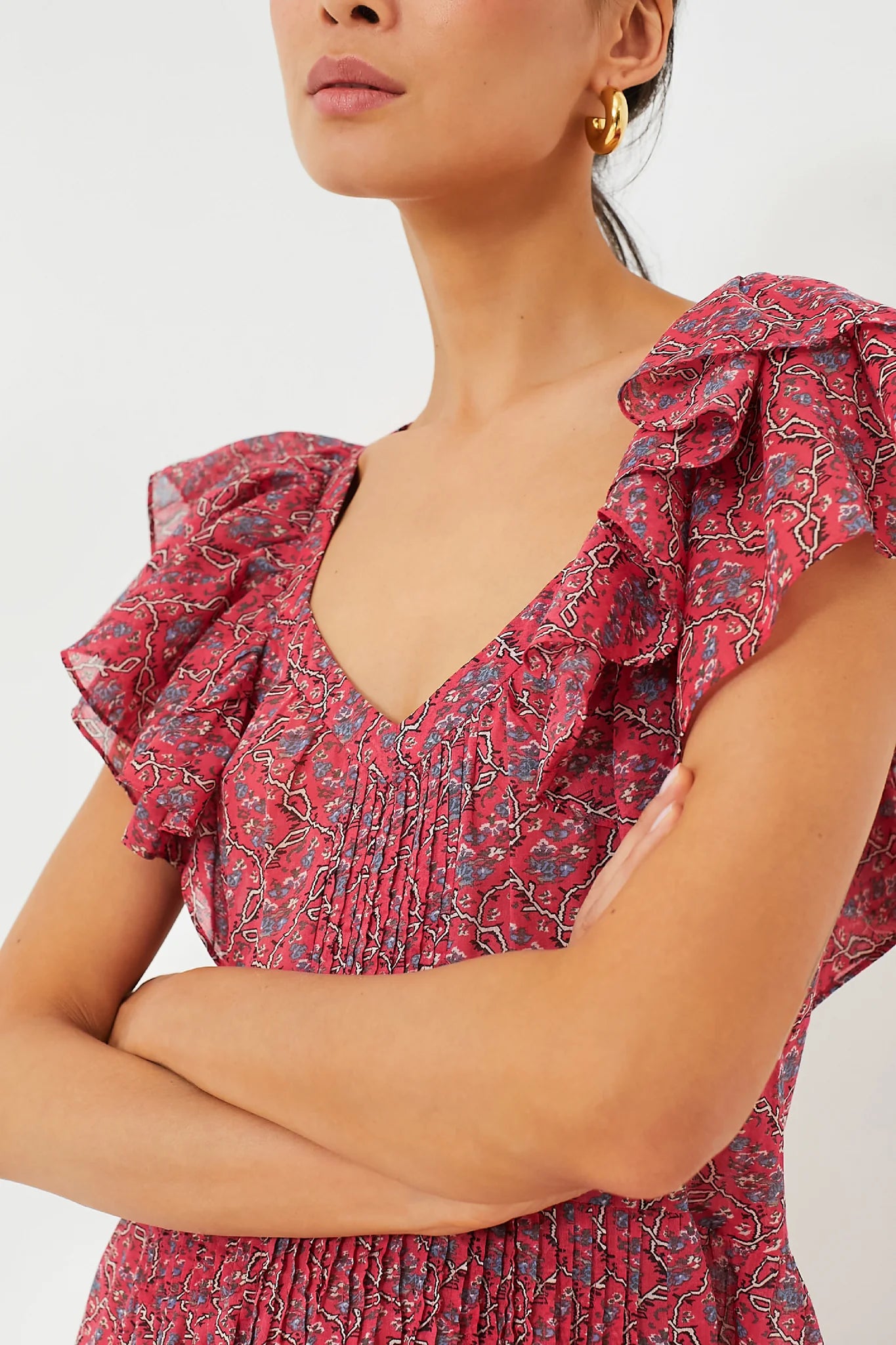 Cranberry Godralia Blossom Cotton Dress