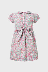 Pink Leafy Floral Frill Dress