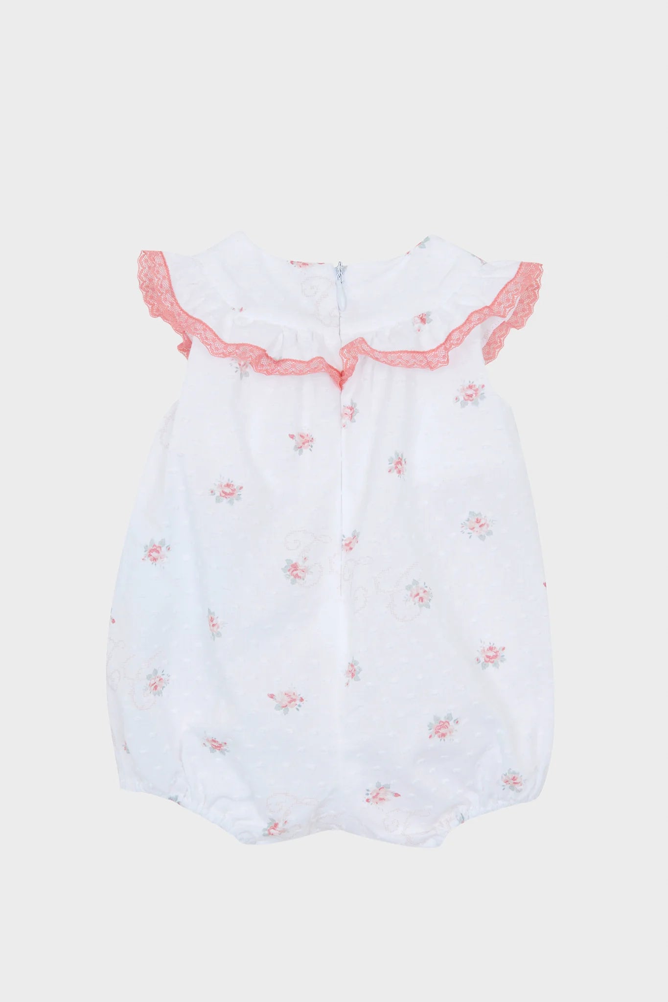 White Floral Baby Romper