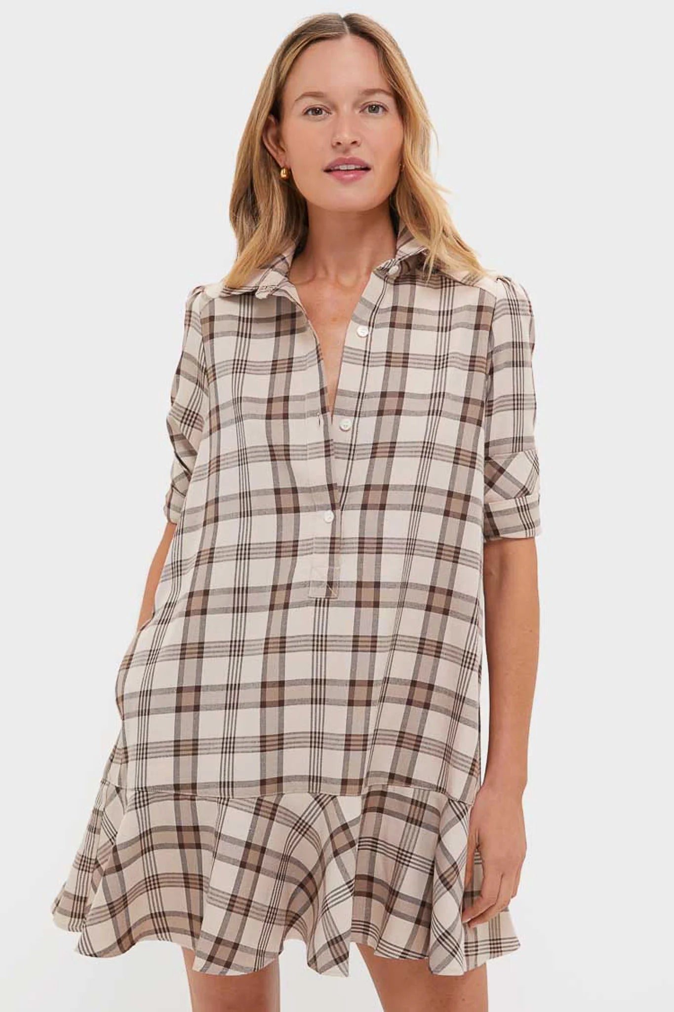 Brown Plaid Callahan Shirt Dress