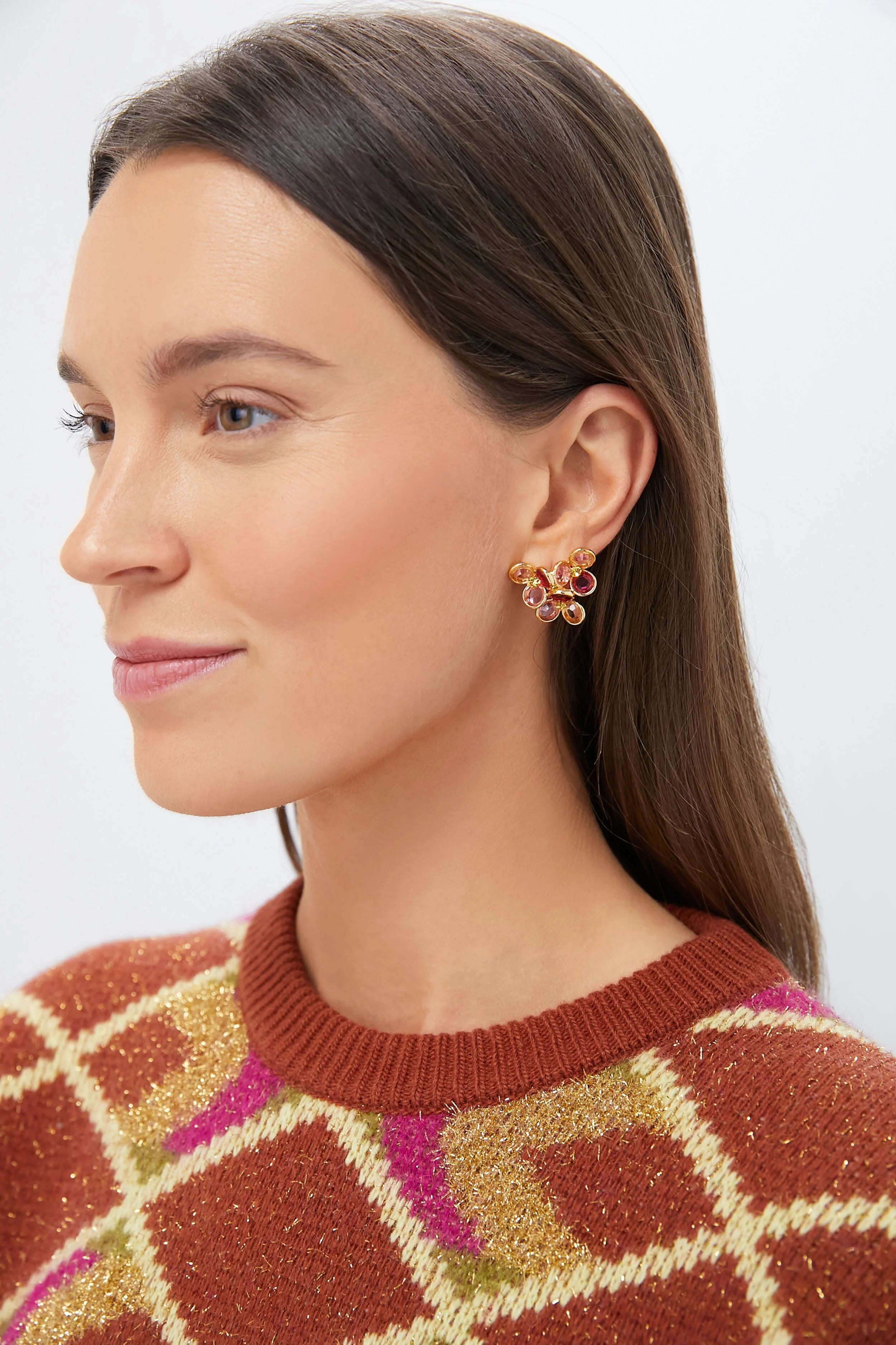 Pink Crystal Mava Earrings