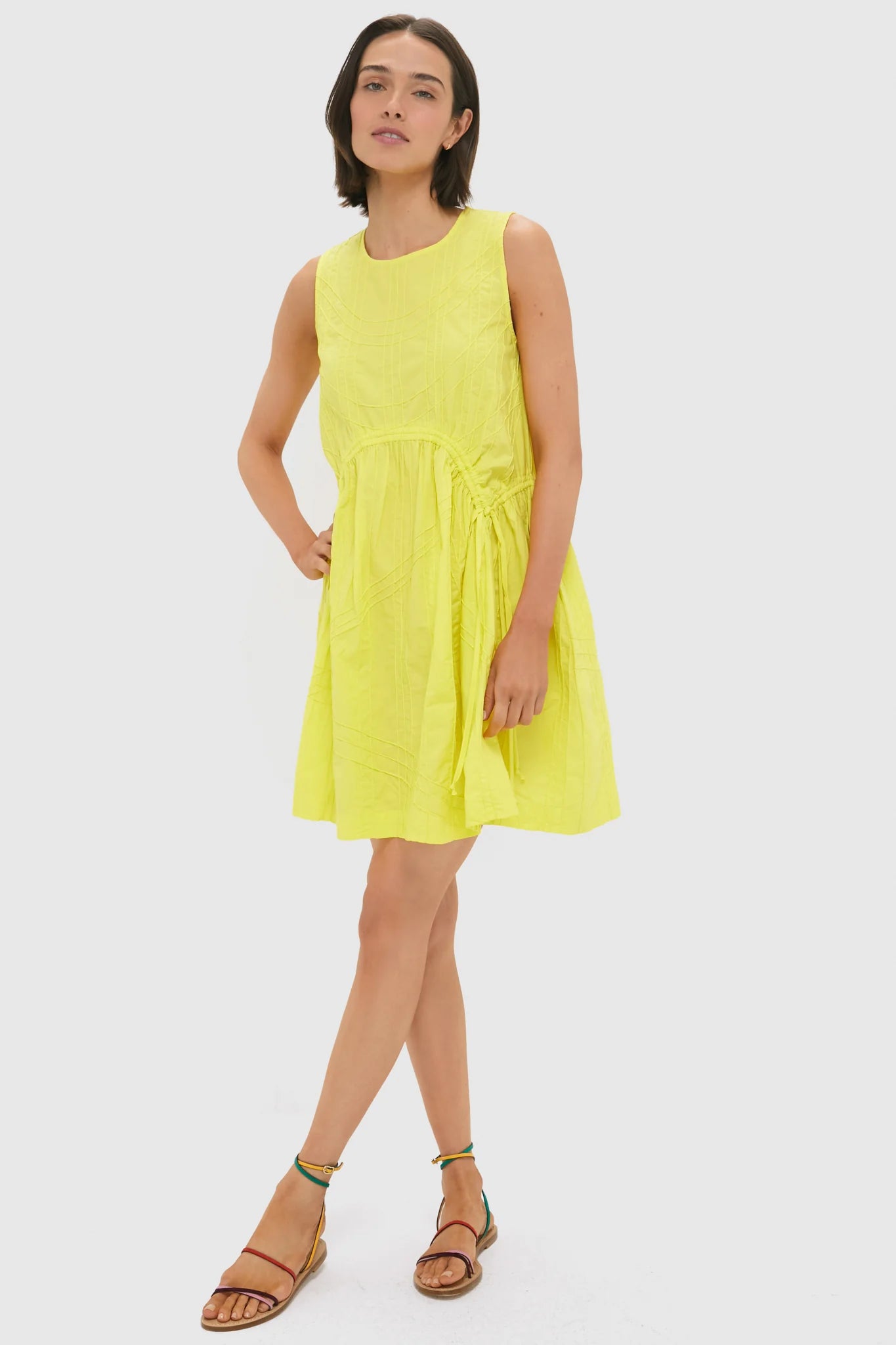 Yellow Camden Cotton Poplin Tank Mini Tunic