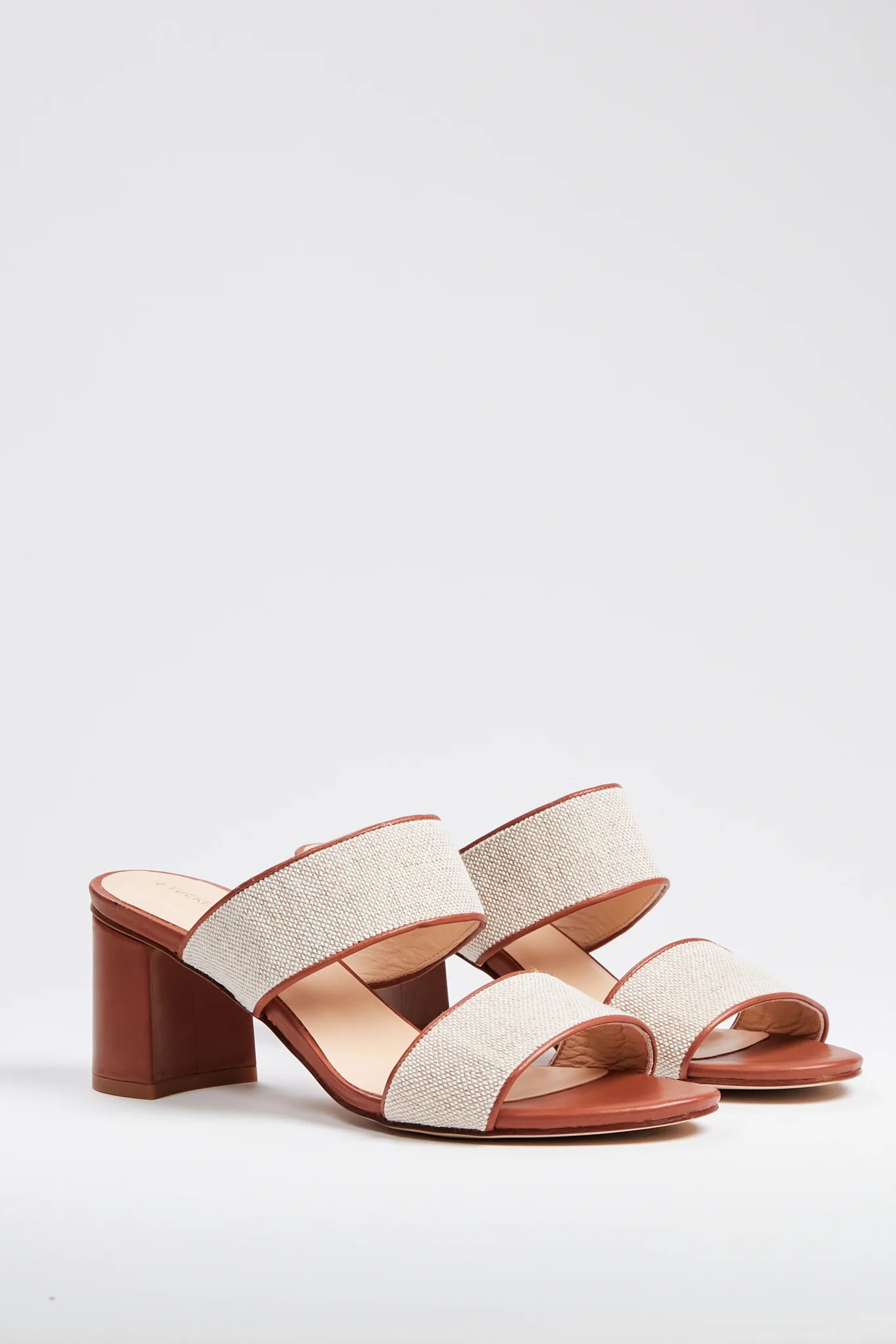 Canvas and Leather Mercer Heels