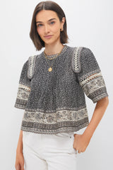 Multi Palma Print Short Sleeve Top