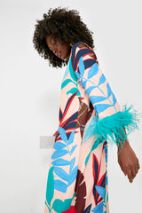 Vibrant Palm Feather Jamie Dress
