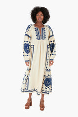 Cream Holly Soutache Longsleeve Dress