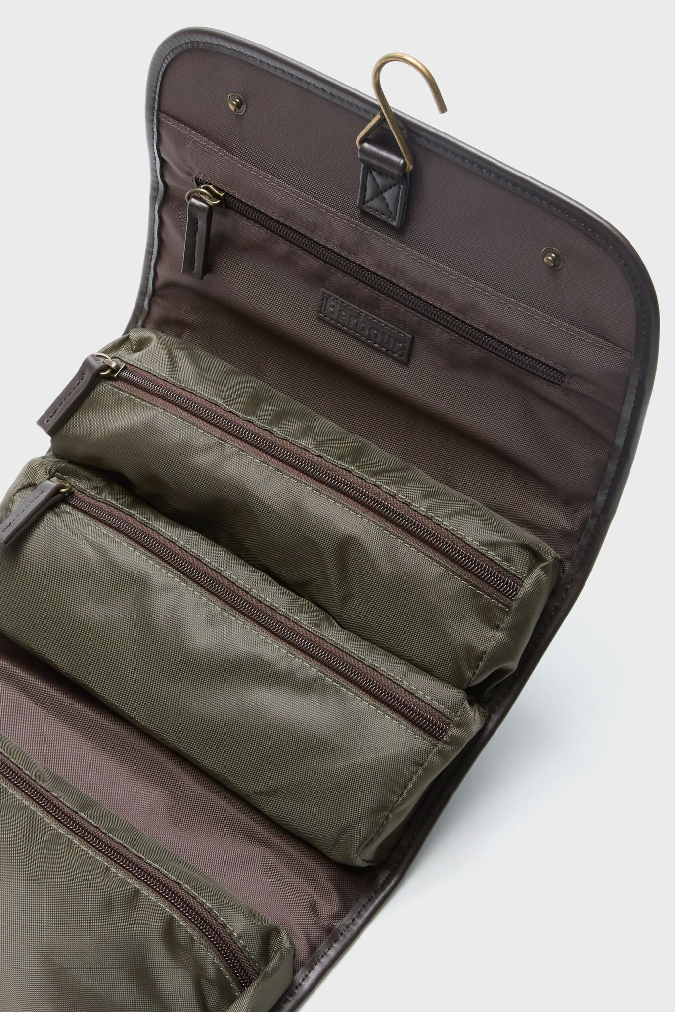 Olive Wax Hanging Washbag