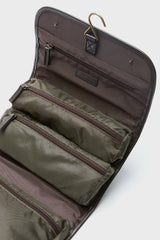 Olive Wax Hanging Washbag