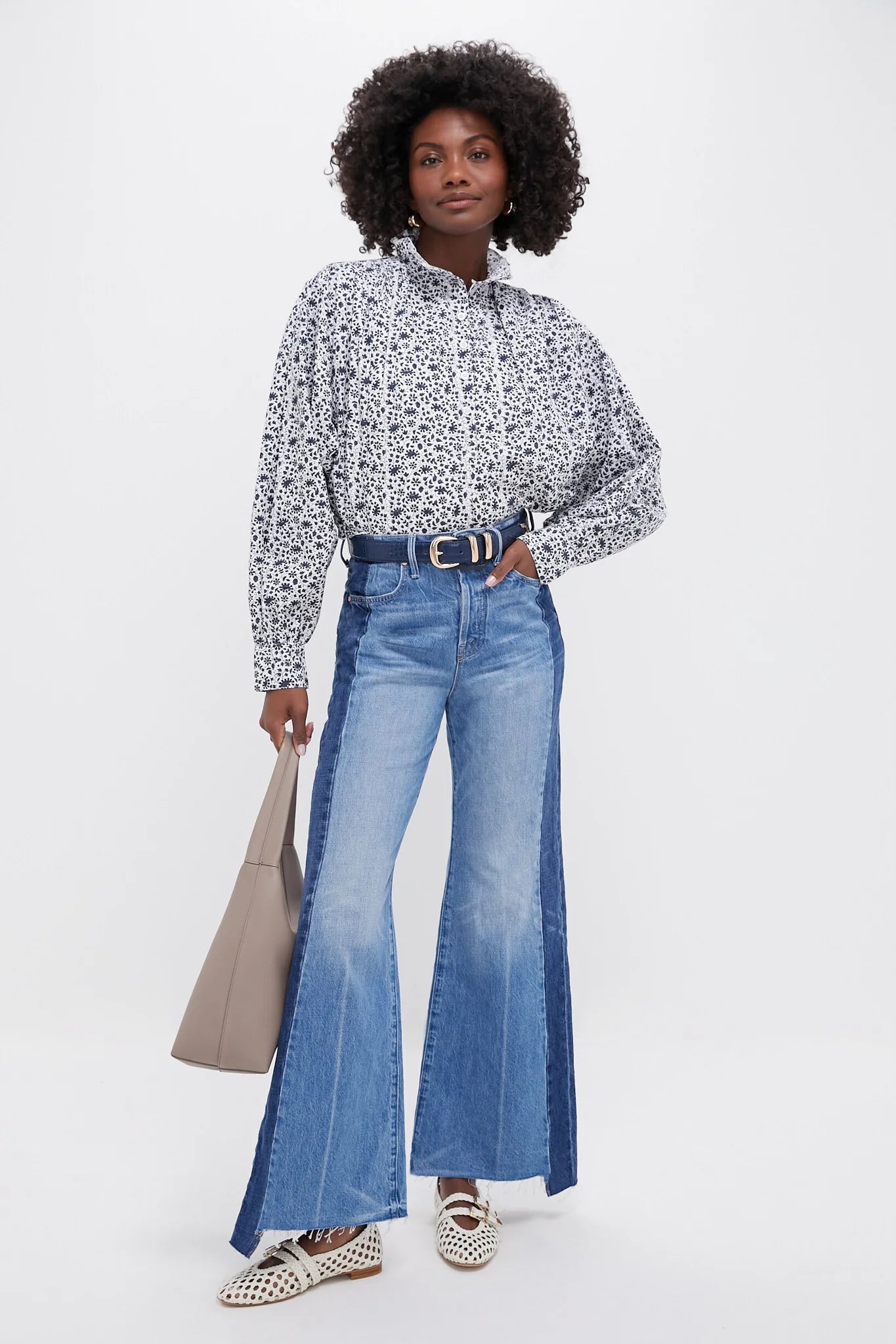 Navy Croc-Embossed Western Belt