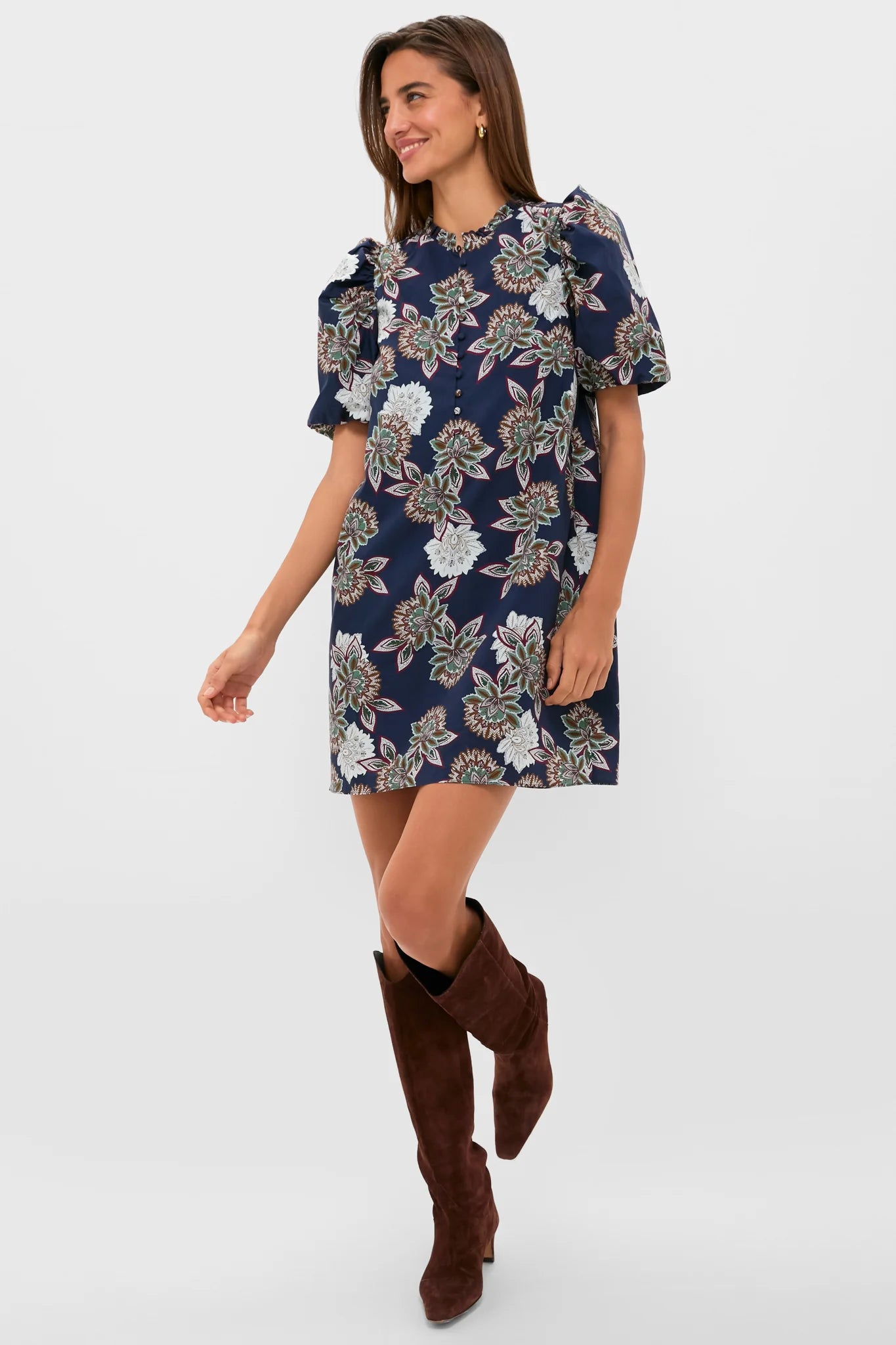 Navy Floral Mimi Mini Dress