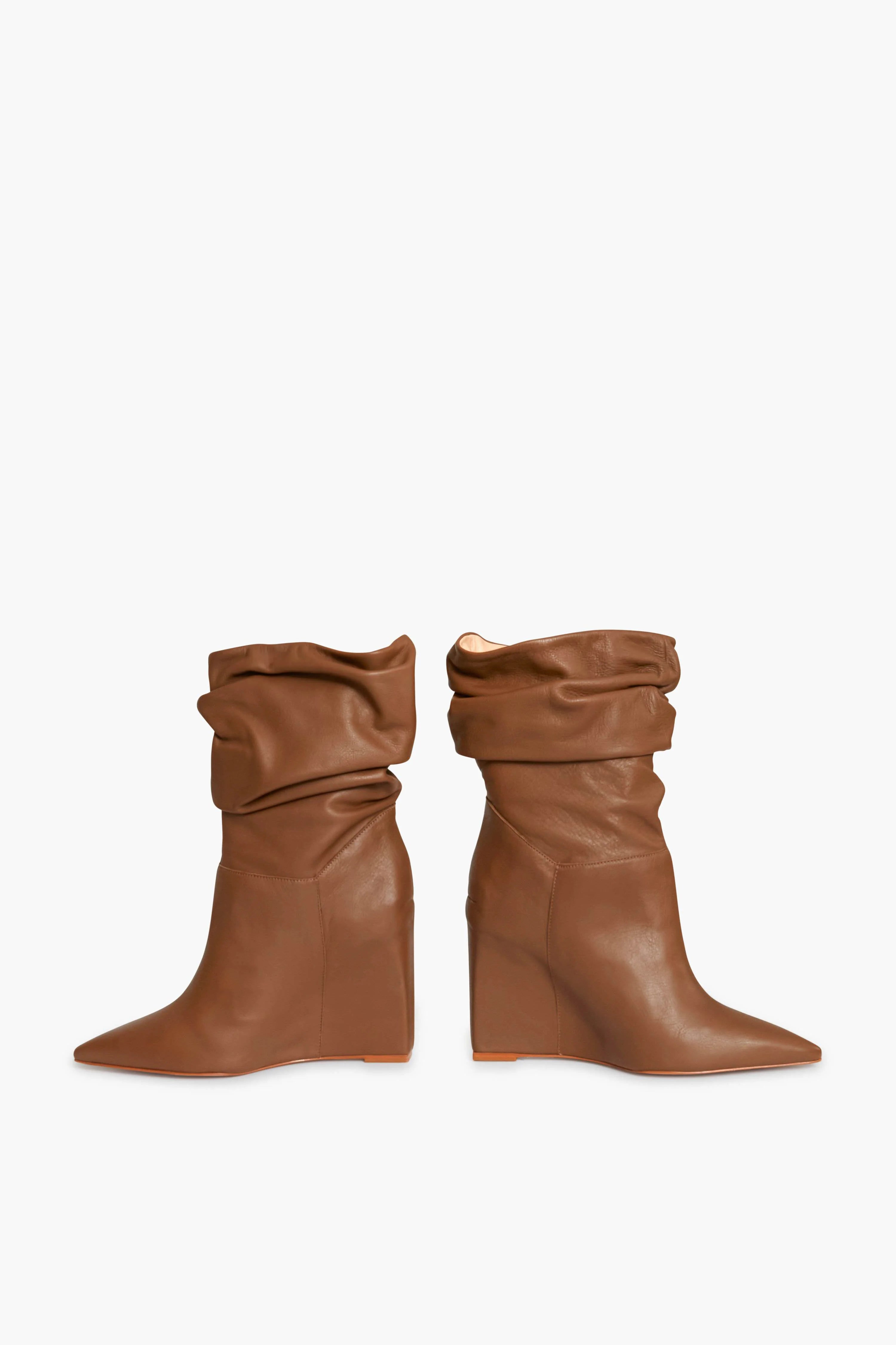 Tan Ashlee Wedge Boots