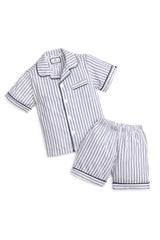 Kid's Navy French Ticking Short Set