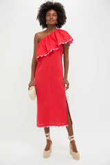 Hibiscus Red Linen Amalfi Dress