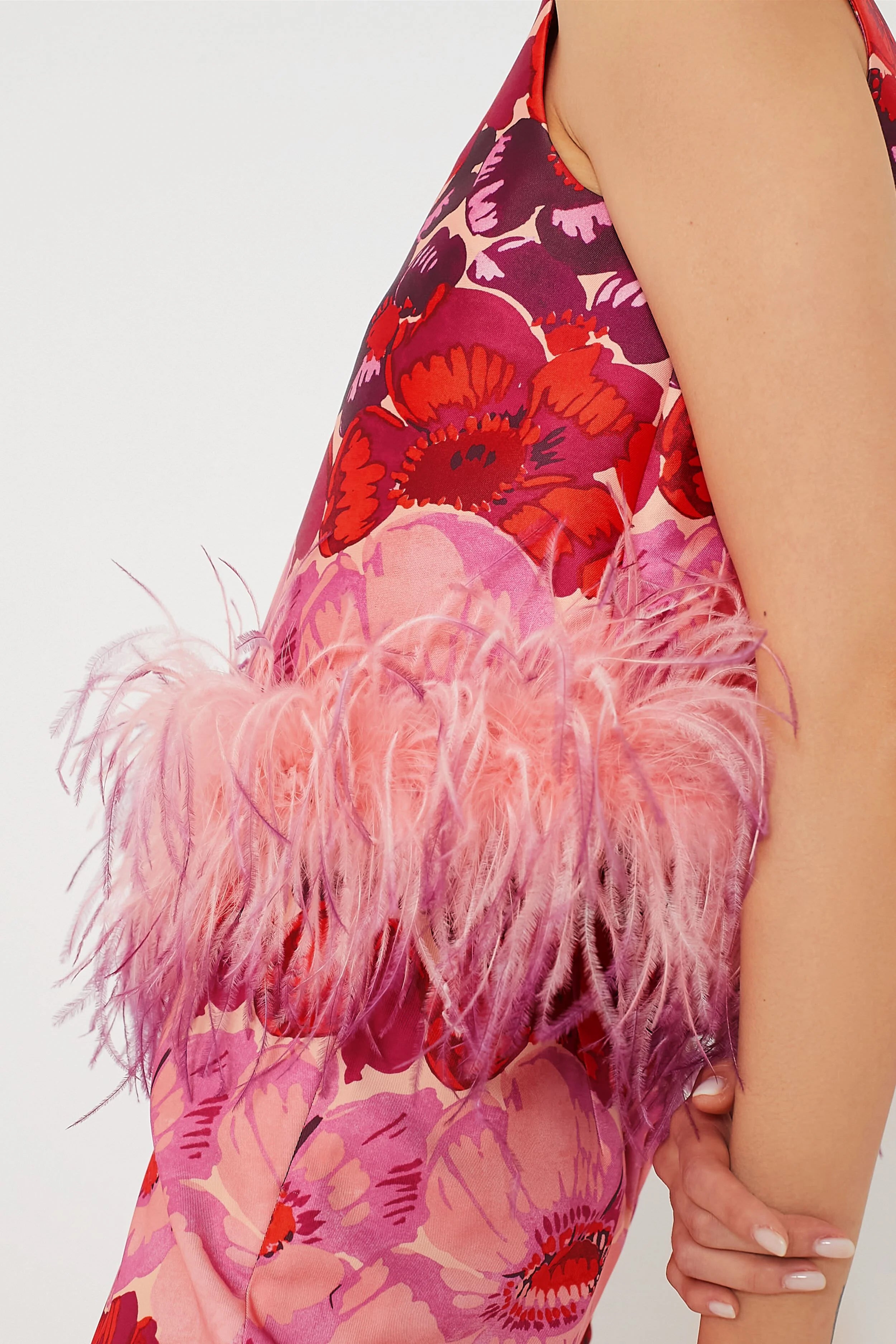 Poppy Stripe Feather Sabrina Blouse