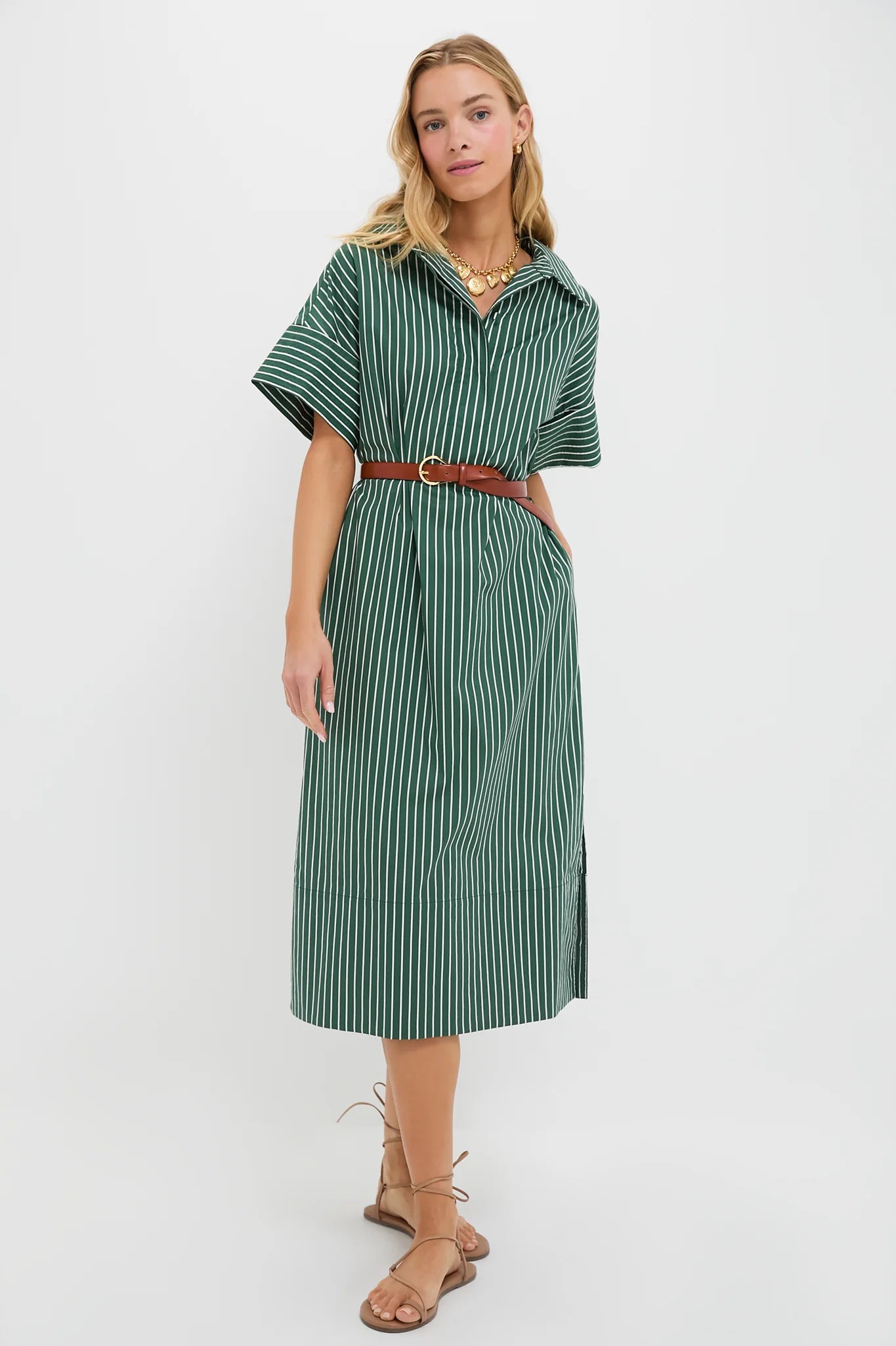 Green Stripe Reina Dress