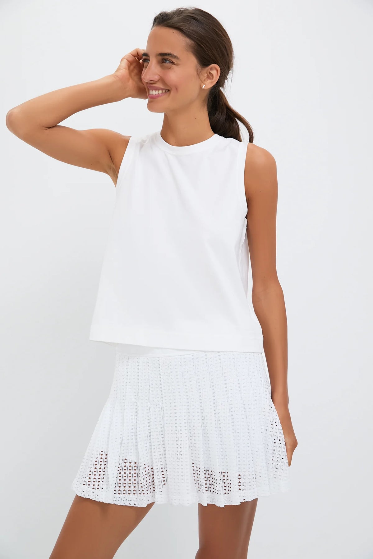 White Performance Cotton Sasha Tank