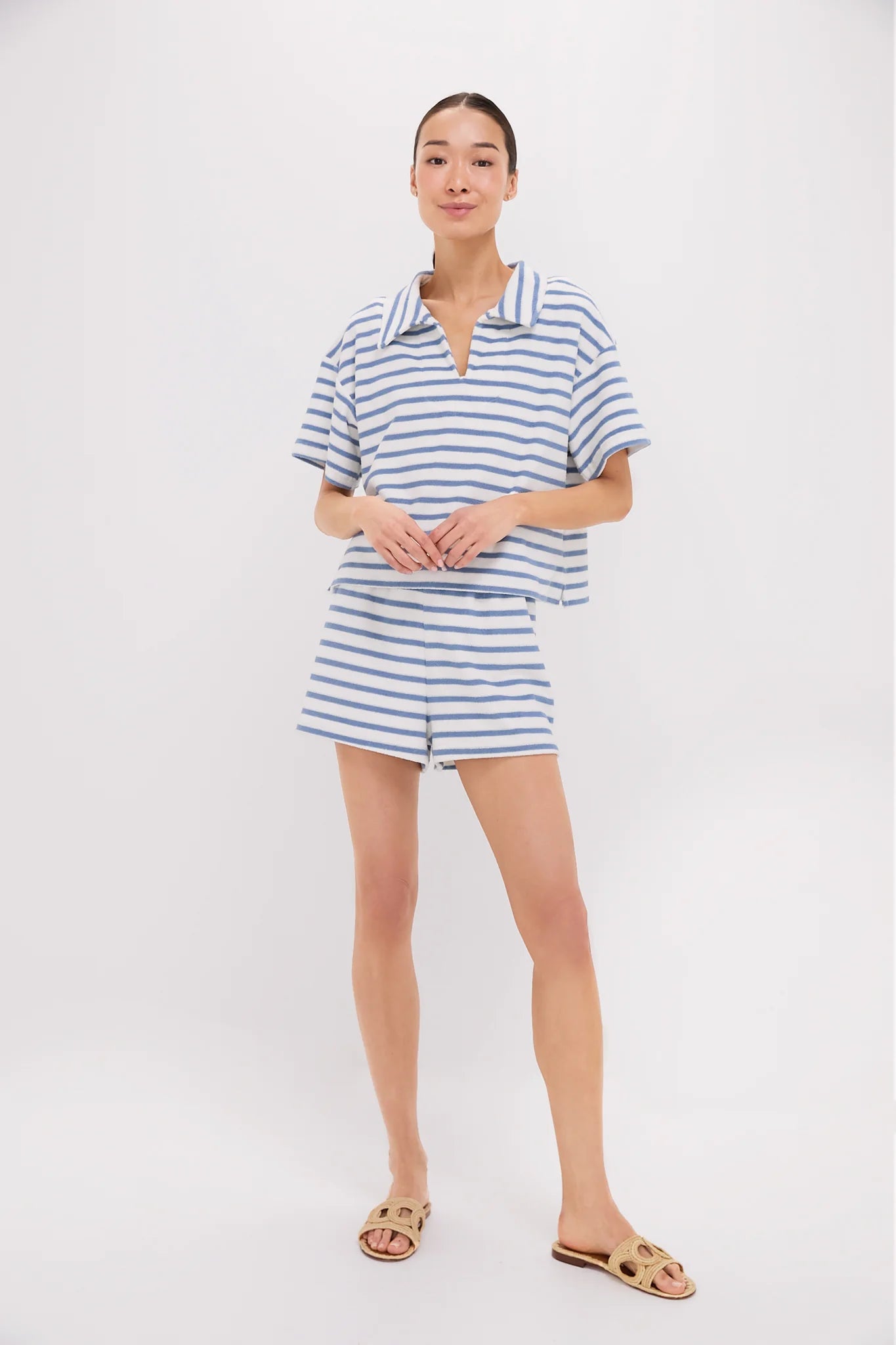 Striped Terrycloth Driftwood Shorts