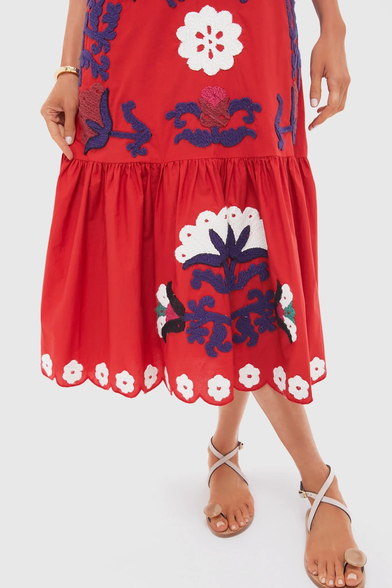 Red Catrine Applique Tank Dress