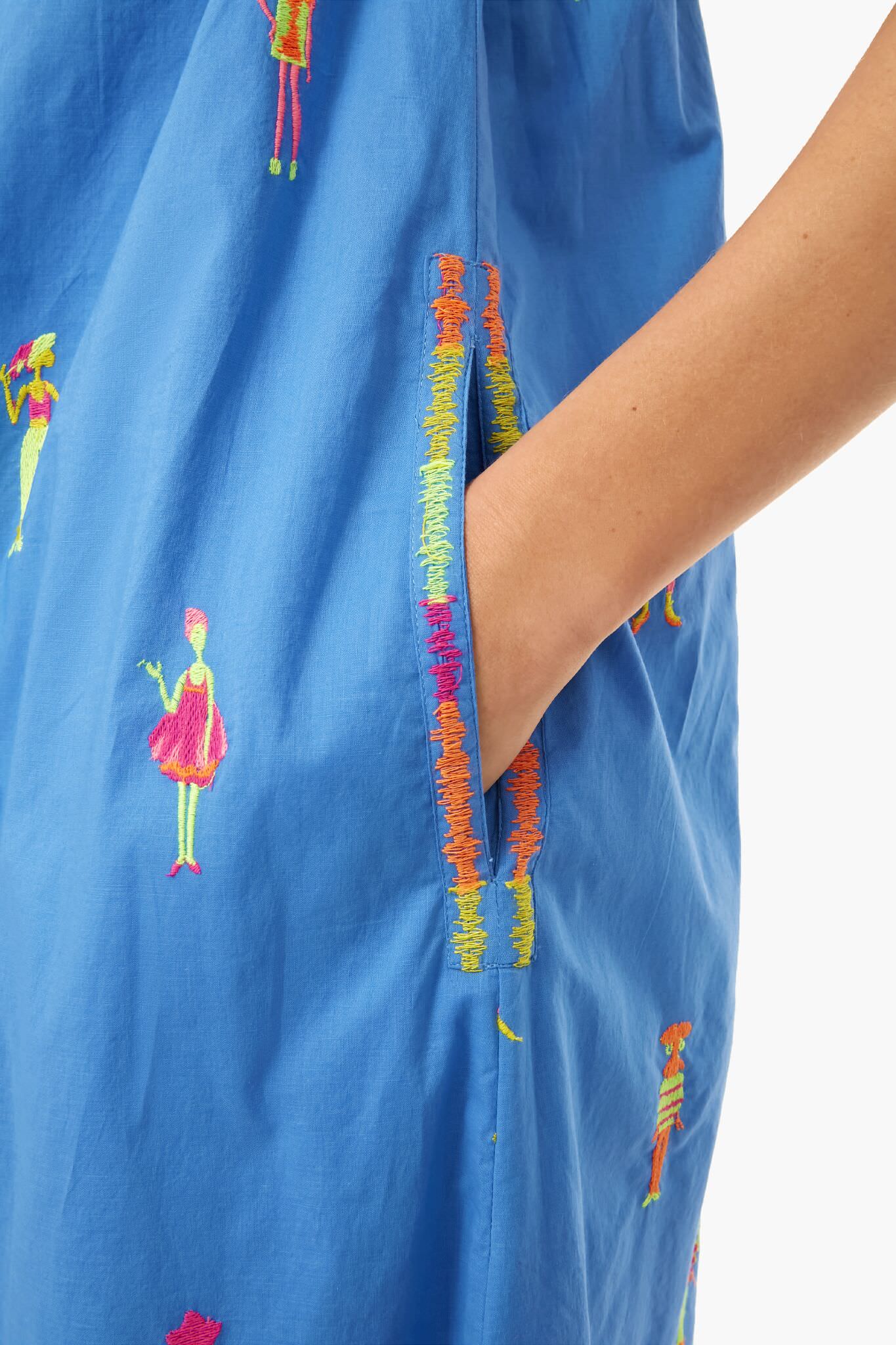 Africa Blue Hot Lips Dress